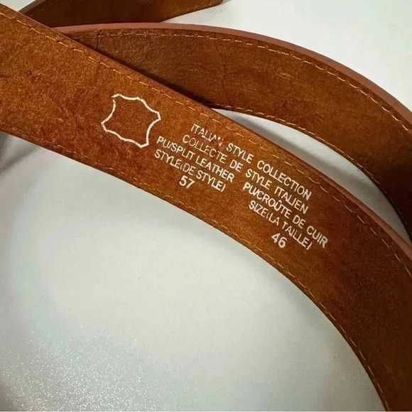 NWT MENS SPLIT LEATHER ITALIAN BELT 46 - Picture 3 of 4